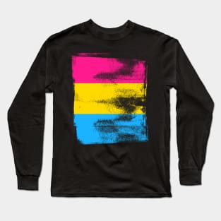 Pansexual Pride Flag with Texture Finish Long Sleeve T-Shirt